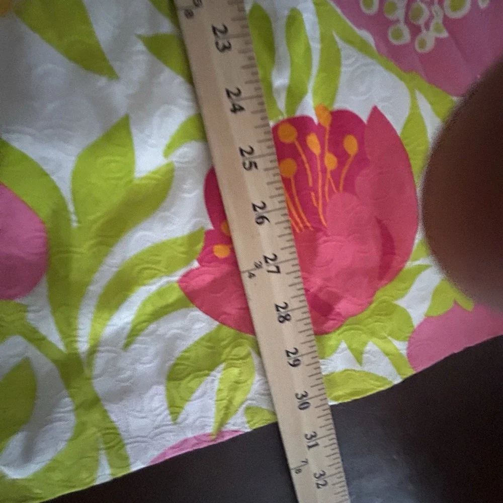 Lilly Pulitzer Dress 6 Vanessa Floral Print Cotton Strapless Pink Green Yellow - Picture 12 of 13